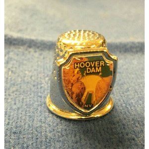 Thimble Metal Gold-toned Souvenier, Hoover Dam  Packaging